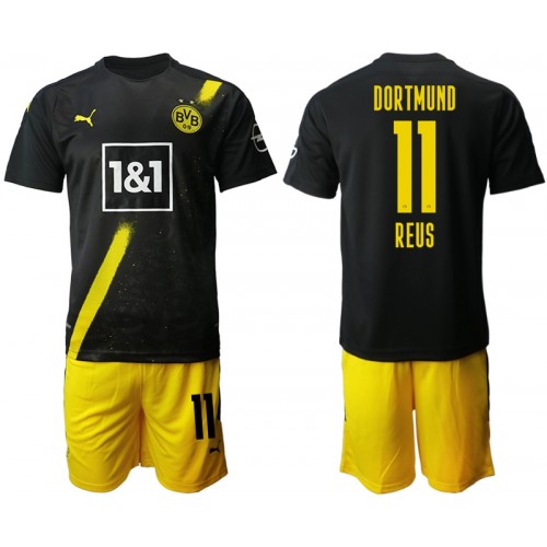 Borussia Dortmund Fodboldtrøjer Marco Reus 11 Børn Udebanesæt 2020/21 Kort ærmer Borussia Dortmund Fodboldtrøjer Marco Reus 11 Børn Udebanesæt 2020/21 Kort ærmer